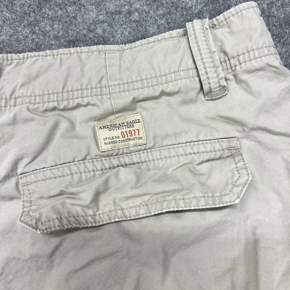 American Eagle Outfitters Mens Cargo Shorts 36 Beige Canvas Utility Y2K 01977